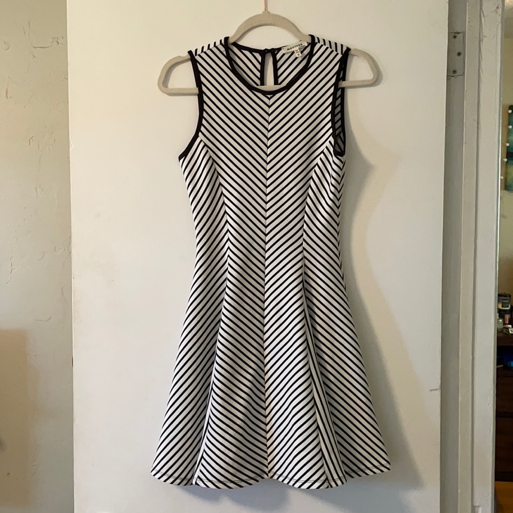 Monteau black and white stripe dress